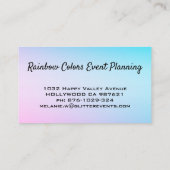 レインボーカラーとグリッターイベントプランナー 名刺 (裏面)