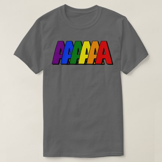 レインボーカラーのイニシャルA Tシャツ (デザイン正面)