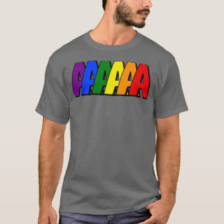 レインボーカラーのイニシャルA Tシャツ