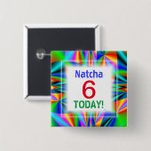 レインボーカラーのカスタマイズ可能な時代 缶バッジ (正面&裏面)