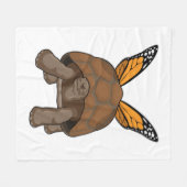 レインボーカラーのカメ フリースブランケット (正面(横))