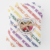 レインボーカラーのクリスマスの願い写真 ラッピングペーパーシート (インサイチュ)