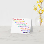 レインボーカラーのグリーティングカードハッピーバースデー カード (黄色い花)