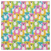 レインボーカラーのテディベア子供とベビー ファブリック (見本)