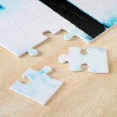 レインボーカラーのブラックシルエットフォレスト ジグソーパズル (側面)