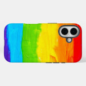 レインボーカラーのペイントストローク Case-Mate iPhoneケース (裏面 (横))