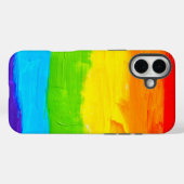 レインボーカラーのペンキの線 Case-Mate iPhoneケース (裏面 (横))