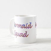レインボーカラーのマーメイドチーム コーヒーマグカップ (正面左)