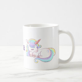 レインボーカラーのユニコーンの女の子 コーヒーマグカップ