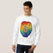 レインボーカラーのライオン スウェットシャツ (正面フル)