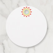 レインボーカラーの円形ハート フェイバータグ (裏面)