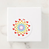 レインボーカラーの円形ハート フェイバータグ (インサイチュ)