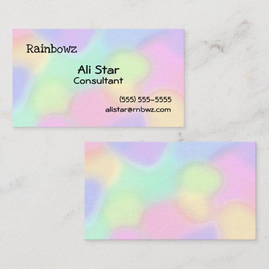 レインボーカラーの名刺 名刺 (正面/裏面)