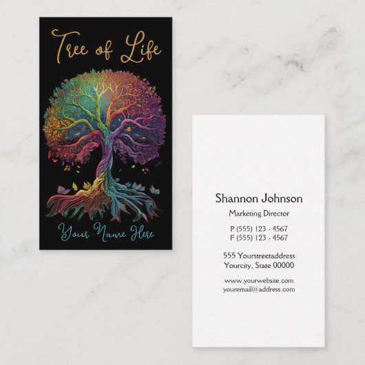 レインボーカラーの木 名刺 (正面/裏面)