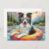 レインボーカラーの浮き浮き上がり ポストカード (正面/裏面)