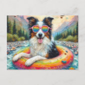 レインボーカラーの浮き浮き上がり ポストカード (正面)