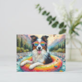 レインボーカラーの浮き浮き上がり ポストカード (スタンド正面)