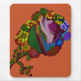 レインボーカラーの花柄 マウスパッド