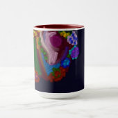 レインボーカラーの花柄 マグカップ (中央)