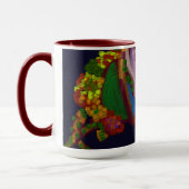 レインボーカラーの花柄 マグカップ (左)