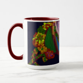 レインボーカラーの花柄 マグカップ