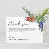 レインボーカラーの花LGBTフォト結婚ズ サンキューカード (スタンド正面)