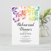レインボーカラーはレズビアンのリハーサルディナーをスクロール 招待状 (スタンド正面)