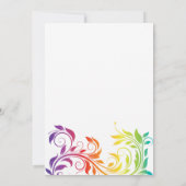 レインボーカラーはレズビアンのリハーサルディナーをスクロール 招待状 (裏面)