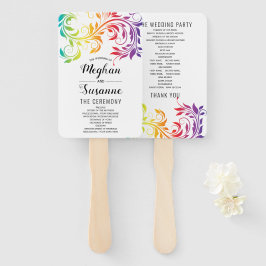 レインボーカラーは葉レズビアンプログラムhand faをスクロール ハンドファン