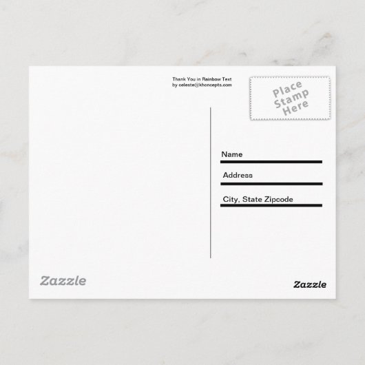 レインボーカラーをありがとう ポストカード (裏面)
