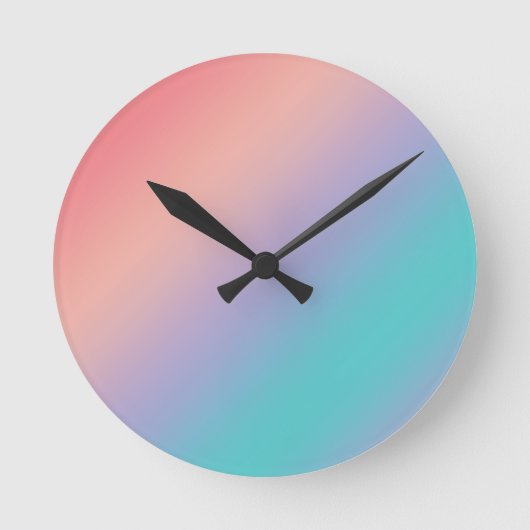 レインボーカラーを使用したグラデーション ラウンド壁時計 (正面)