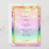 レインボーカラーを使用した火災抽象芸術汎用パーティー 招待状 (正面)