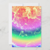レインボーカラーを使用した火災抽象芸術汎用パーティー 招待状 (裏面)
