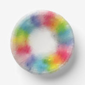 レインボーカラーイエローオレンジブルーグリーンピンクレッド ペーパーボウル (正面)