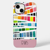 レインボーカラーウォーターカラーモザイク抽象芸術 Case-Mate iPhoneケース (裏面)