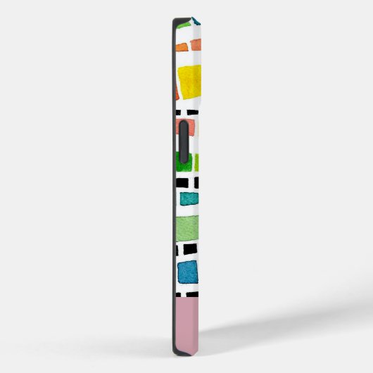 レインボーカラーウォーターカラーモザイク抽象芸術 Case-Mate iPhoneケース (裏面 / 右)