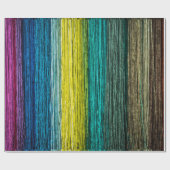 レインボーカラーウッドラッピング紙 ラッピングペーパー (フラット)