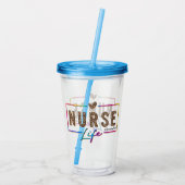 レインボーカラーエレガントの「ナースライフ」 アクリルタンブラー (裏面)