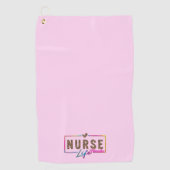 レインボーカラーエレガントの「ナースライフ」 ゴルフタオル (正面)