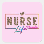 レインボーカラーエレガントの「ナースライフ」 スクエアシール (正面)
