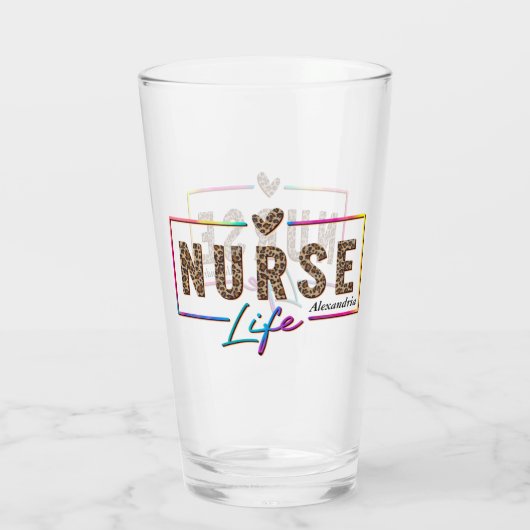 レインボーカラーエレガントの「ナースライフ」 タンブラーグラス (裏面)