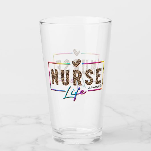 レインボーカラーエレガントの「ナースライフ」 タンブラーグラス (正面)