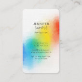 レインボーカラーエレガントテンプレートモダン 名刺 (裏面)