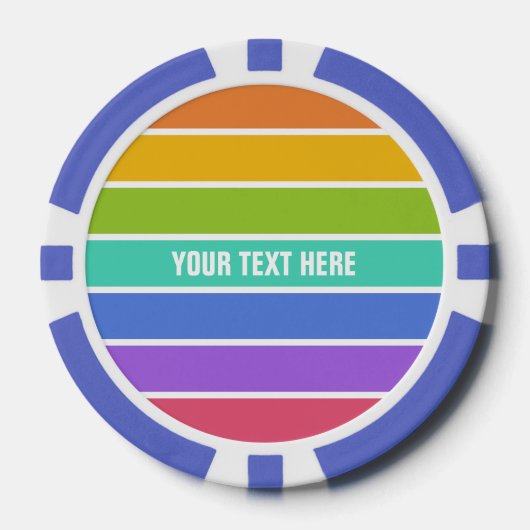 レインボーカラーカスタムトランプのポーカーチップ ポーカーチップ (正面)