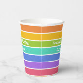 レインボーカラーカスタム文字 紙コップ (右)