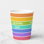 レインボーカラーカスタム文字 紙コップ (正面)