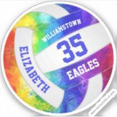 レインボーカラーガーリーバレーチーム名 シール (正面)