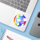 レインボーカラーガーリーバレーチーム名 シール (ノートパソコンとiPhone)