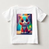 レインボーカラーキットン漫画Tシャツ ベビーTシャツ (裏面)