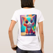 レインボーカラーキットン漫画Tシャツ Tシャツ (裏面)